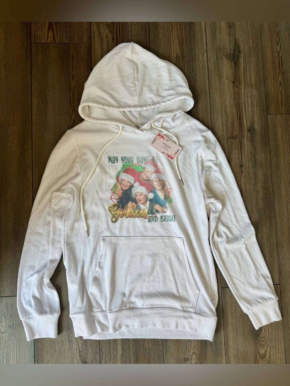White Holiday Golden Girls soft Crewneck Hoodie Sweatshirt - Picture 2 of 7